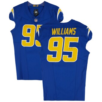 Nick Williams Los Angeles Chargers Fanatics Authentic Game-Used #95 Blue Jersey vs. Denver Broncos on December 10, 2023