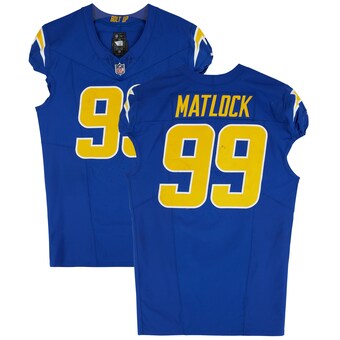 Scott Matlock Los Angeles Chargers Fanatics Authentic Game-Used #99 Blue Jersey vs. Denver Broncos on December 10, 2023