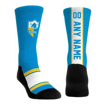 Unisex Los Angeles Chargers  Rock Em Socks Powder Blue Throwback Jersey Custom Crew Socks