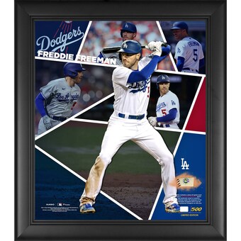 Los Angeles Dodgers Freddie Freeman Fanatics Authentic Framed 15" x 17" Impact Player Collage with a Piece of Game-Used Baseball - Limited Edition of 500