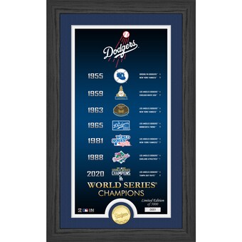 Los Angeles Dodgers Highland Mint 7-Time World Series Champions 12'' x 20'' Legacy Supreme Bronze Coin Photo Mint