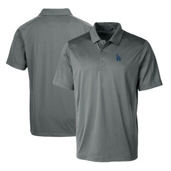 Men's Los Angeles Dodgers Cutter & Buck Steel Prospect Textured Stretch Big & Tall Polo