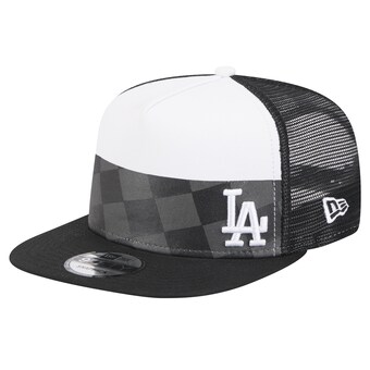 Men's Los Angeles Dodgers New Era Black Checkmate Trucker 9FIFTY Snapback Hat