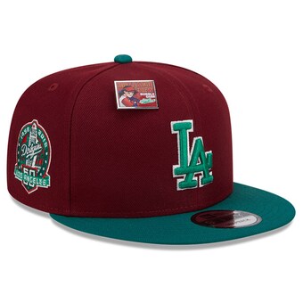 Los Angeles Dodgers New Era Strawberry Big League Chew Flavor Pack 9FIFTY Snapback Hat - Cardinal/ Green