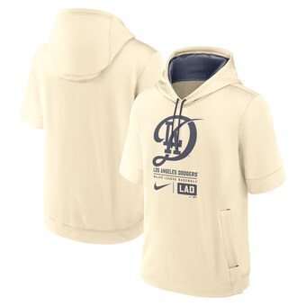Men's Los Angeles Dodgers Nike Cream 2024 City Connect Short Sleeve Pullover Hoodie
