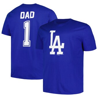 Men's Los Angeles Dodgers Profile Royal Big & Tall #1 Dad T-Shirt