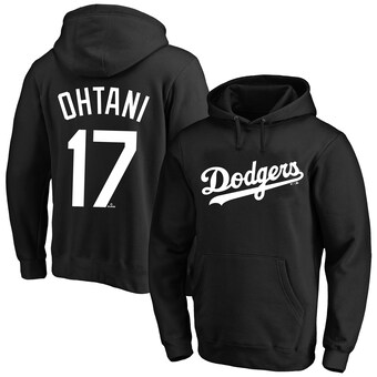 Men's Los Angeles Dodgers Shohei Ohtani Profile Black Big & Tall Name & Number Pullover Hoodie