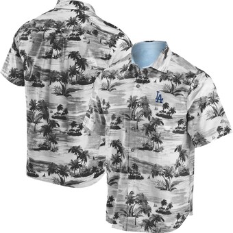 Men's Los Angeles Dodgers Tommy Bahama Black Tropical Horizons Button-Up Shirt