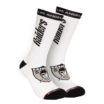 Men's Los Angeles Raiders Mitchell & Ness White Throwback Kick Off Crew Socks