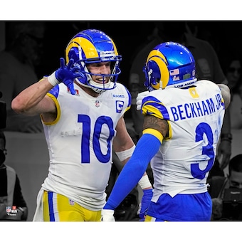 Unsigned Los Angeles Rams Cooper Kupp and Odell Beckham Jr. Fanatics Authentic Super Bowl LVI Spotlight Photograph