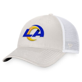 Men's Los Angeles Rams Fanatics Cream/White Fundamental Trucker Unstructured Adjustable Hat