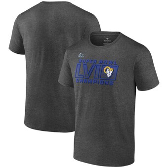 Men's Los Angeles Rams Fanatics Heathered Charcoal Super Bowl LVI Champions Fumble T-Shirt