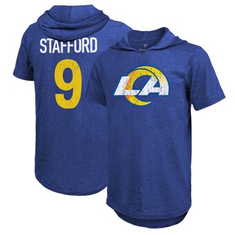 Men's Los Angeles Rams Matthew Stafford Fanatics Royal Player Name & Number Hoodie T-Shirt