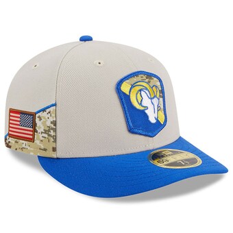 Men's Los Angeles Rams  New Era Stone/Royal 2023 Salute To Service Low Profile 59FIFTY Fitted Hat