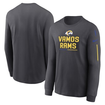 Men's Los Angeles Rams Nike Anthracite Team Slogan Long Sleeve T-Shirt