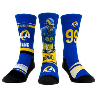 Unisex Los Angeles Rams Aaron Donald Rock Em Socks 3-Pack Crew Socks Set