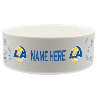 Los Angeles Rams White 20oz. Personalized Pet Bowl