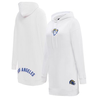 Women's Los Angeles Rams Pro Standard White Fleece Hoodie Dress