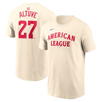 Men's American League Jose Altuve Nike Cream 2024 MLB All-Star Game Name & Number T-Shirt