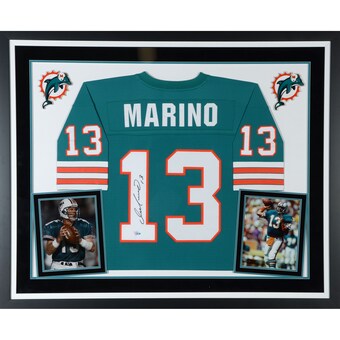 Dan Marino Miami Dolphins Fanatics Authentic Deluxe Framed Autographed Mitchell & Ness Aqua Replica Jersey