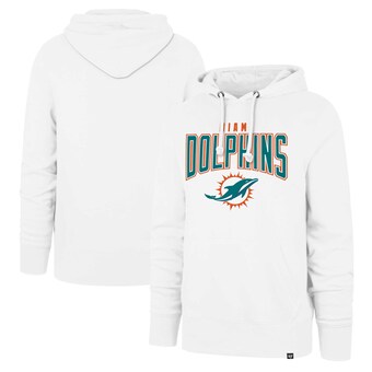 Men's Miami Dolphins '47 White Elements Arch Headline Pullover Hoodie