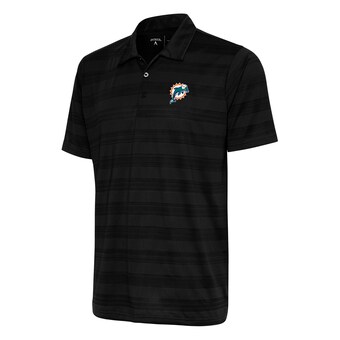 Men's Miami Dolphins Antigua Black Team Logo Throwback Compass Polo