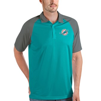 Men's Miami Dolphins Antigua Turquoise/Steel Nova Polo