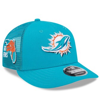 Men's Miami Dolphins  New Era Aqua 2024 NFL Draft Low Profile Trucker 9FIFTY Adjustable Hat