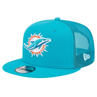 Men's Miami Dolphins New Era Aqua Main Trucker 9FIFTY Snapback Hat