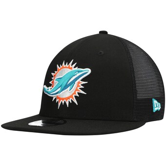 Men's Miami Dolphins New Era Black Shade Trucker 9FIFTY Snapback Hat