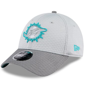 Men's Miami Dolphins New Era Gray 2024 NFL Training Camp 9FORTY Adjustable Hat