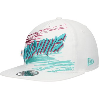 Men's Miami Dolphins New Era White Jazzy Golfer Snapback Hat