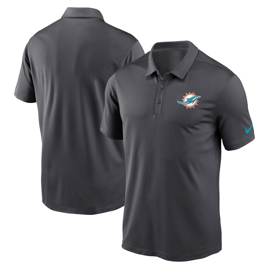Men's Miami Dolphins Nike Anthracite Franchise Logo Performance Polo