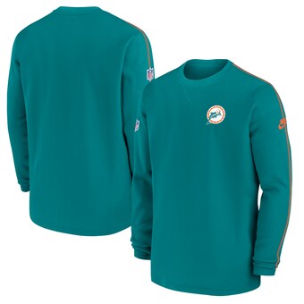Men's Miami Dolphins Nike Aqua Alternate Logo Coach Long Sleeve T-Shirt