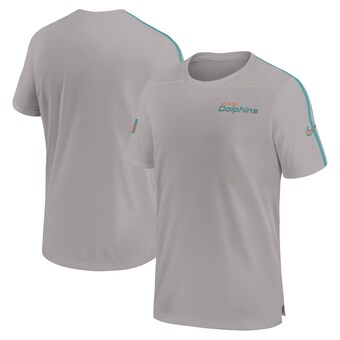 Men's Miami Dolphins Nike Gray 2024 Sideline Coach UV Performance T-Shirt