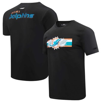 Men's Miami Dolphins Pro Standard Black Retro Striper T-Shirt