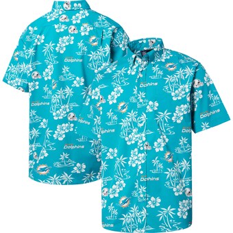 Men's Miami Dolphins Reyn Spooner Aqua Kekai Button-Up Shirt