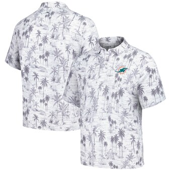 Men's Miami Dolphins Tommy Bahama Gray Cabana Shores IslandZone Tri-Blend Polo