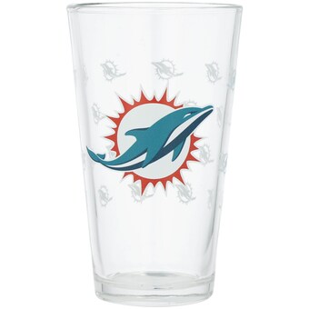 Miami Dolphins 16oz. Allover Logo Pint Glass