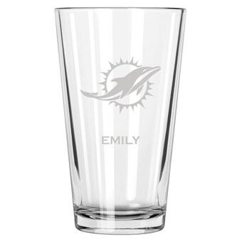 Miami Dolphins 16oz. Personalized Etched Pint Glass
