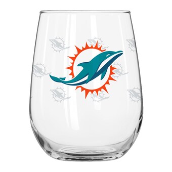 Miami Dolphins 16oz. Satin-Etched Logo Curved Beverage Glass