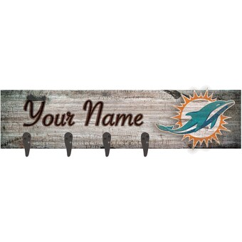 Miami Dolphins 24" x 6" Personalized Mounted Coat Hanger