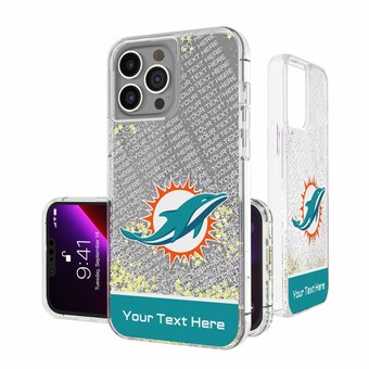 Miami Dolphins Personalized Endzone Plus Design iPhone Glitter Phone Case