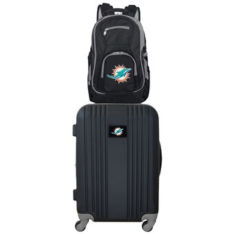 Miami Dolphins MOJO Gray 2-Piece Backpack & Carry-On Luggage Set