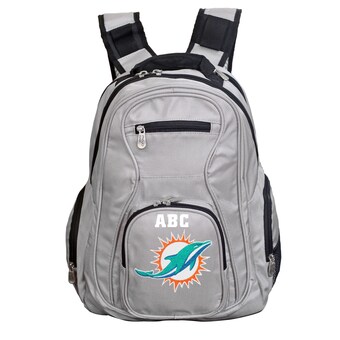 Miami Dolphins MOJO Gray Personalized Premium Laptop Backpack