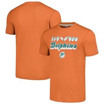 Unisex Miami Dolphins Homage Orange The NFL ASL Collection by Love Sign American Sign Language T-Shirt