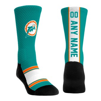 Unisex Miami Dolphins  Rock Em Socks Aqua Throwback Jersey Custom Crew Socks