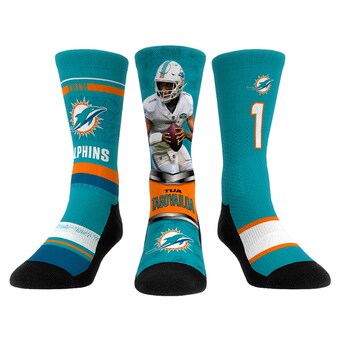 Unisex Miami Dolphins Tua Tagovailoa Rock Em Socks 3-Pack Crew Sock Set