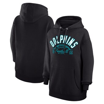 Unisex Miami Dolphins Starter Black Half Ball Team Fleece Pullover Hoodie