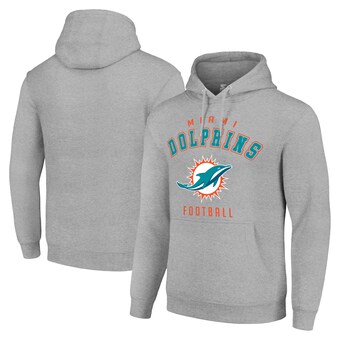 Unisex Miami Dolphins Starter Heather Gray Logo Pullover Hoodie